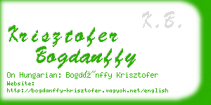 krisztofer bogdanffy business card